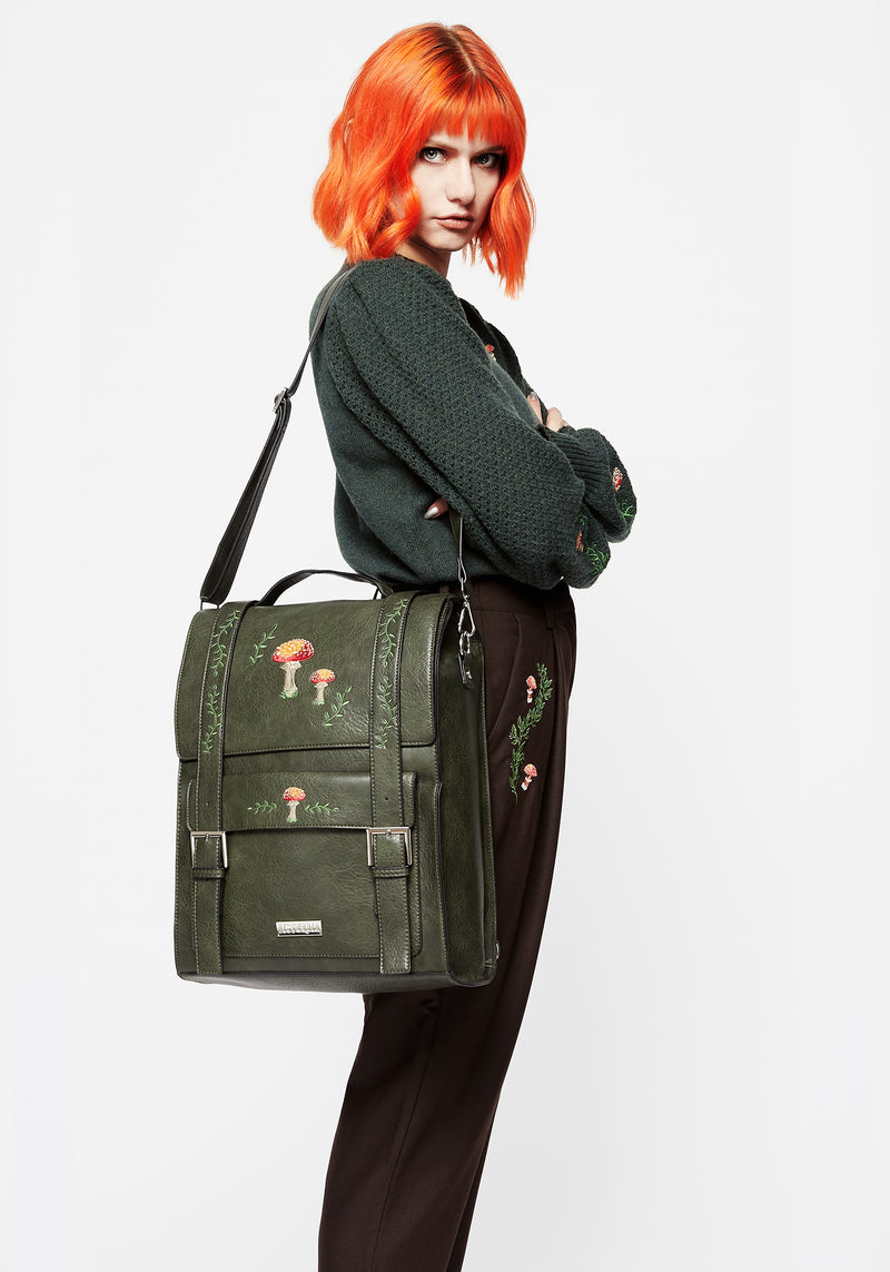 disturbia leather backpack Fable Satchel in Juniper