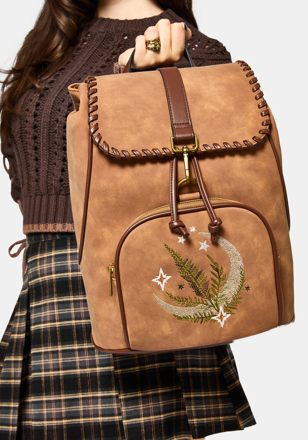 Moonlight Color Backpack Moonlit Moon Embroidered Backpack – Disturbia