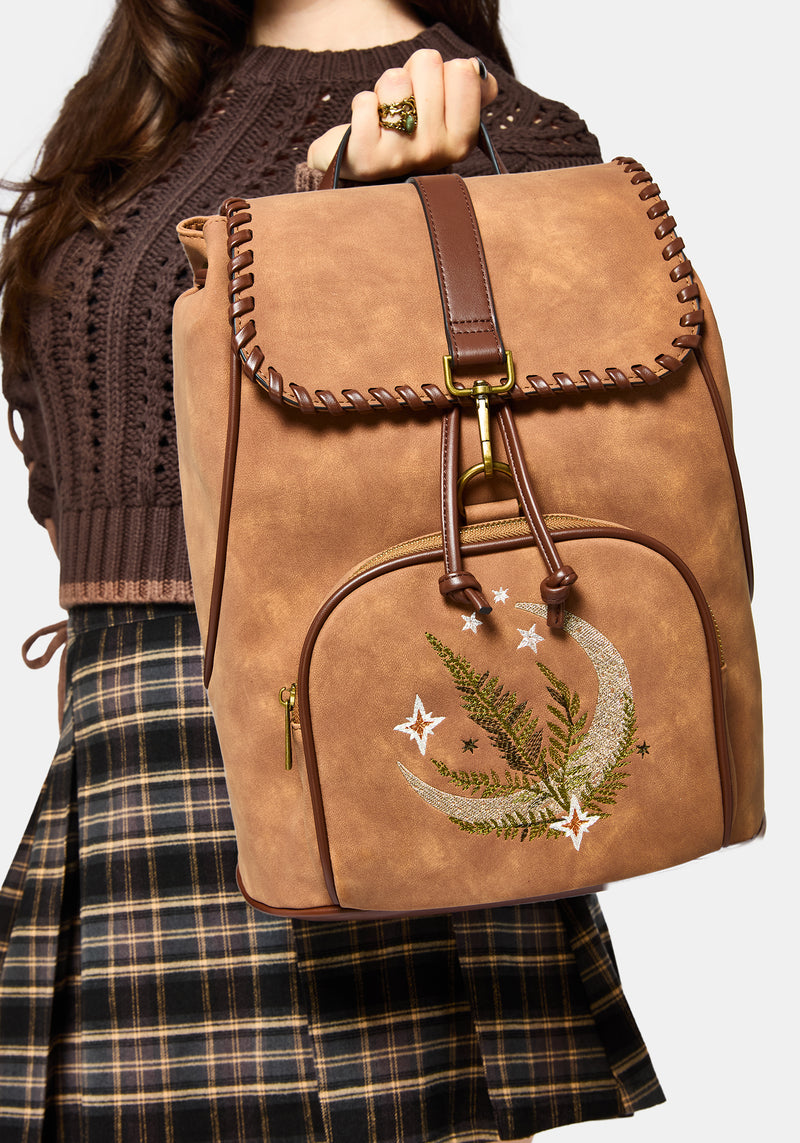 Moonlit Moon Embroidered Backpack – Disturbia