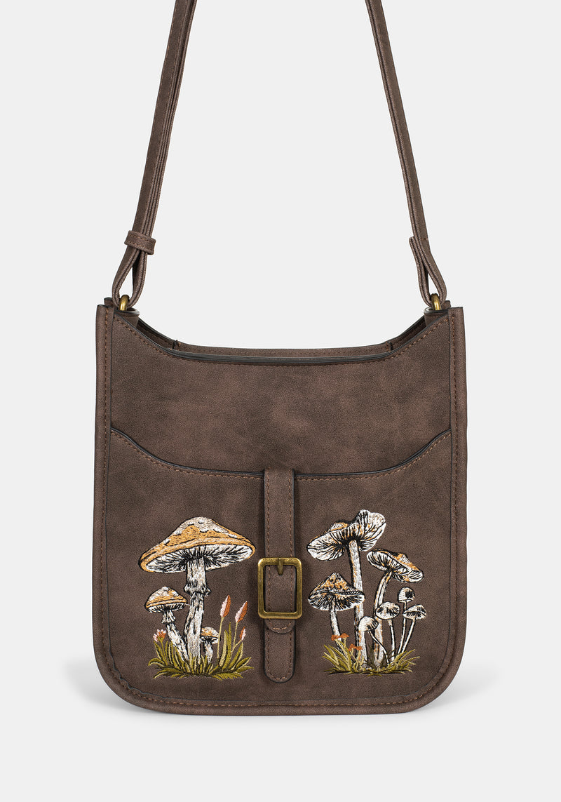Dapperling Mushroom Embroidered Crossbody Bag