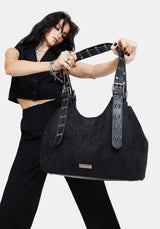 Ophelia Black Belted Shoulder Bag