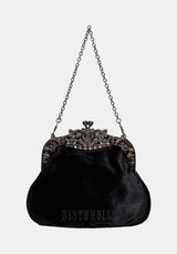 Despair Thistle Beaded Kiss Lock Pouch Bag
