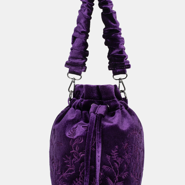 Tamsin Purple Velvet Bucket Bag