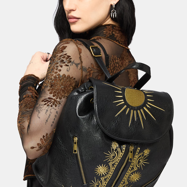 dilana santa fe leather backpack Lunara Celestial Embroidered Backpack – Disturbia