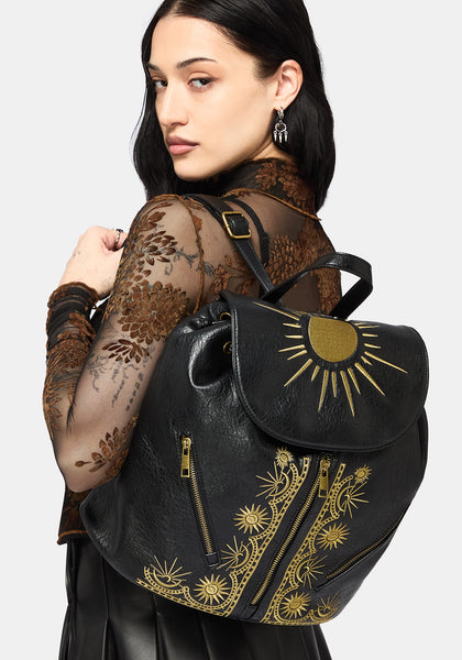 Lunara Celestial Embroidered Backpack – Disturbia