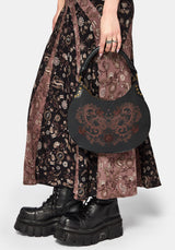 Shade Embroidered Crescent Shoulder Bag