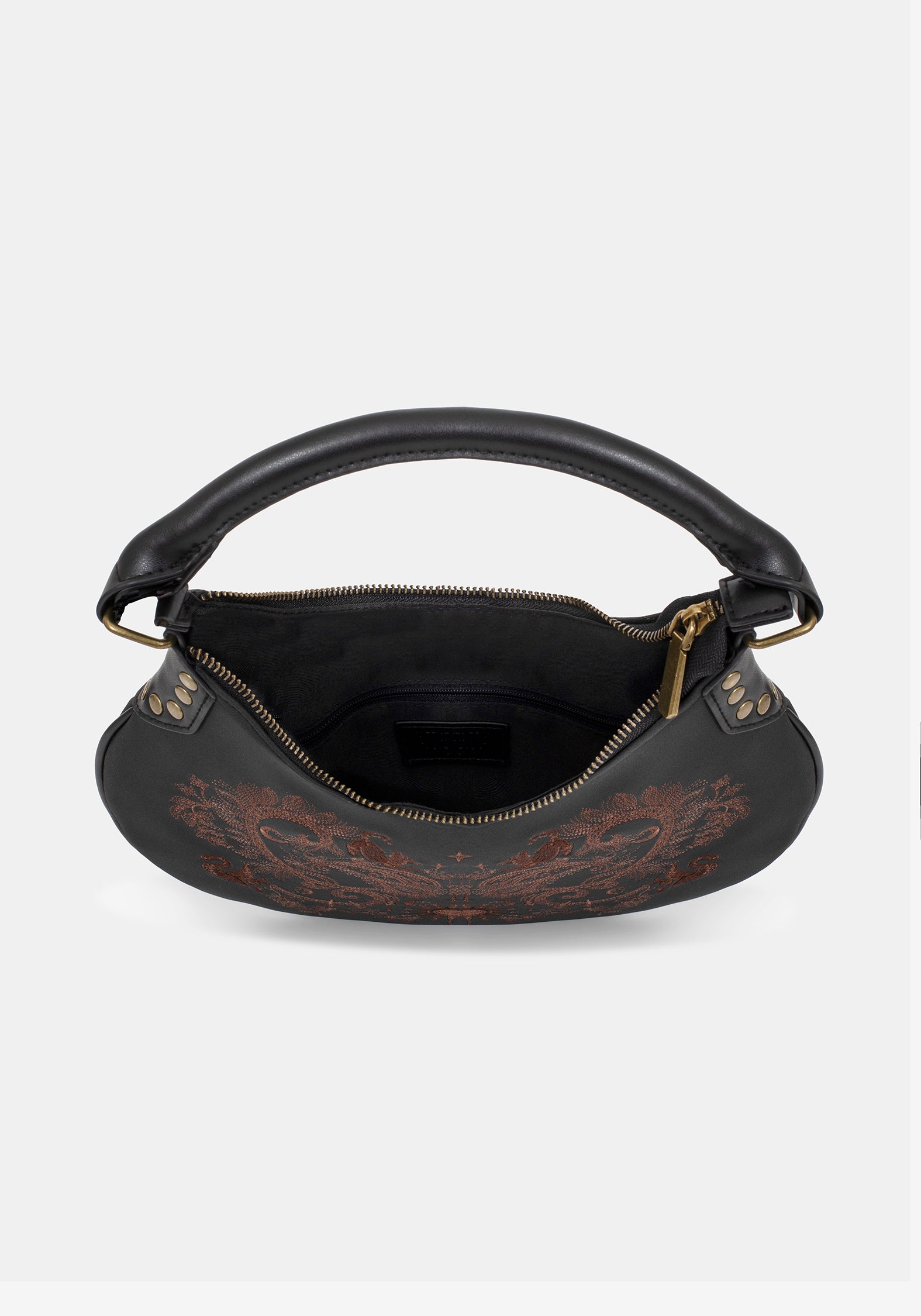 Shade Embroidered Crescent Shoulder Bag
