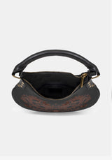 Shade Embroidered Crescent Shoulder Bag