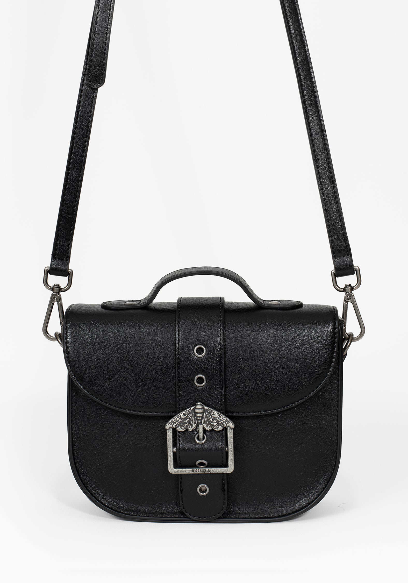 Rosamoth Buckle Crossbody Satchel Bag - Black – Disturbia