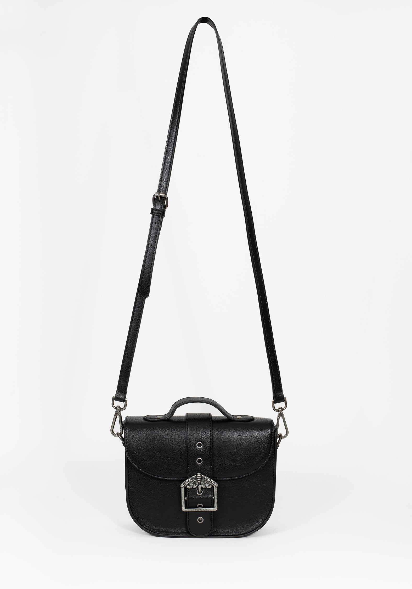 Rosamoth Buckle Crossbody Satchel Bag - Black – Disturbia