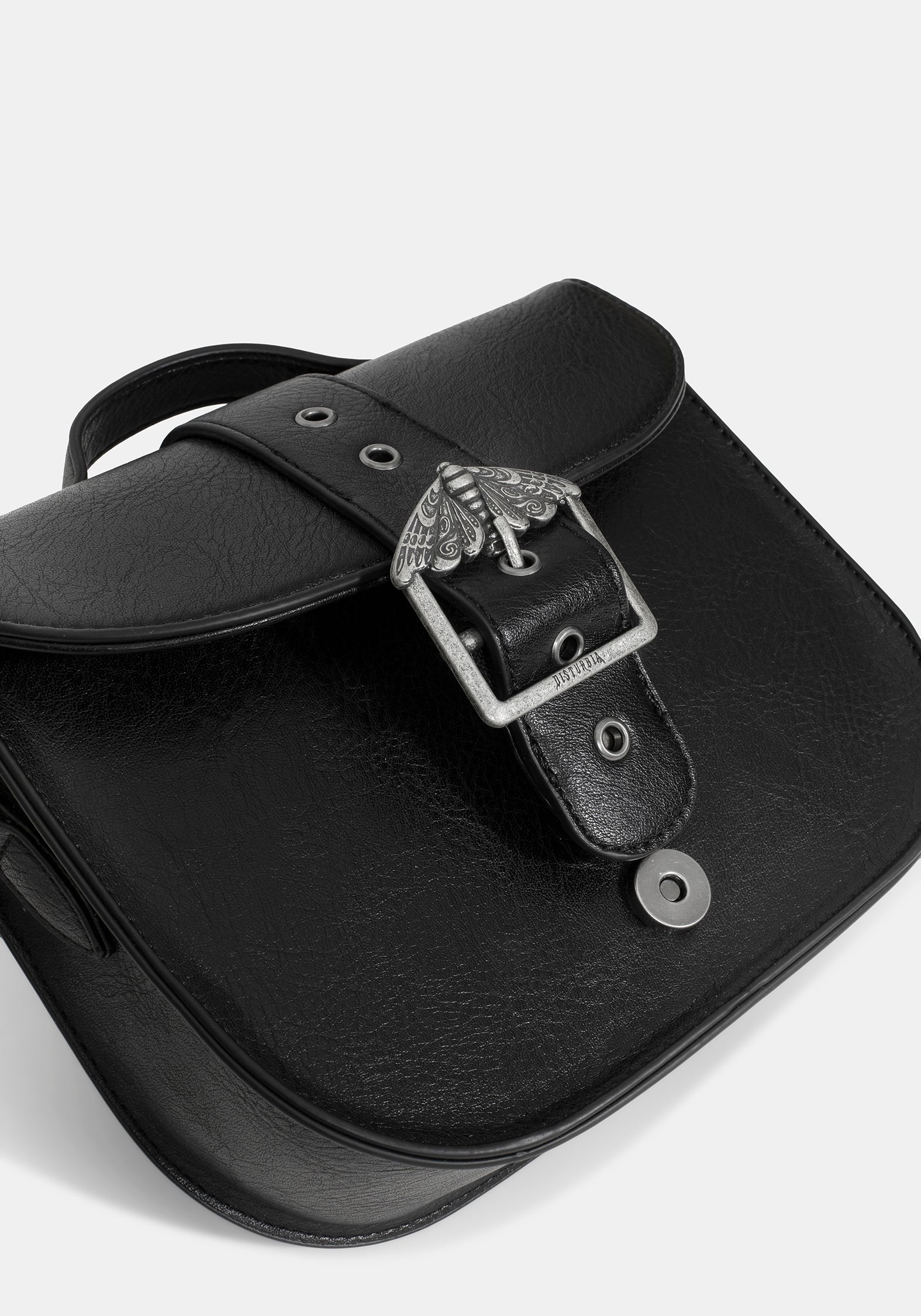 Rosamoth Buckle Crossbody Satchel Bag - Black – Disturbia