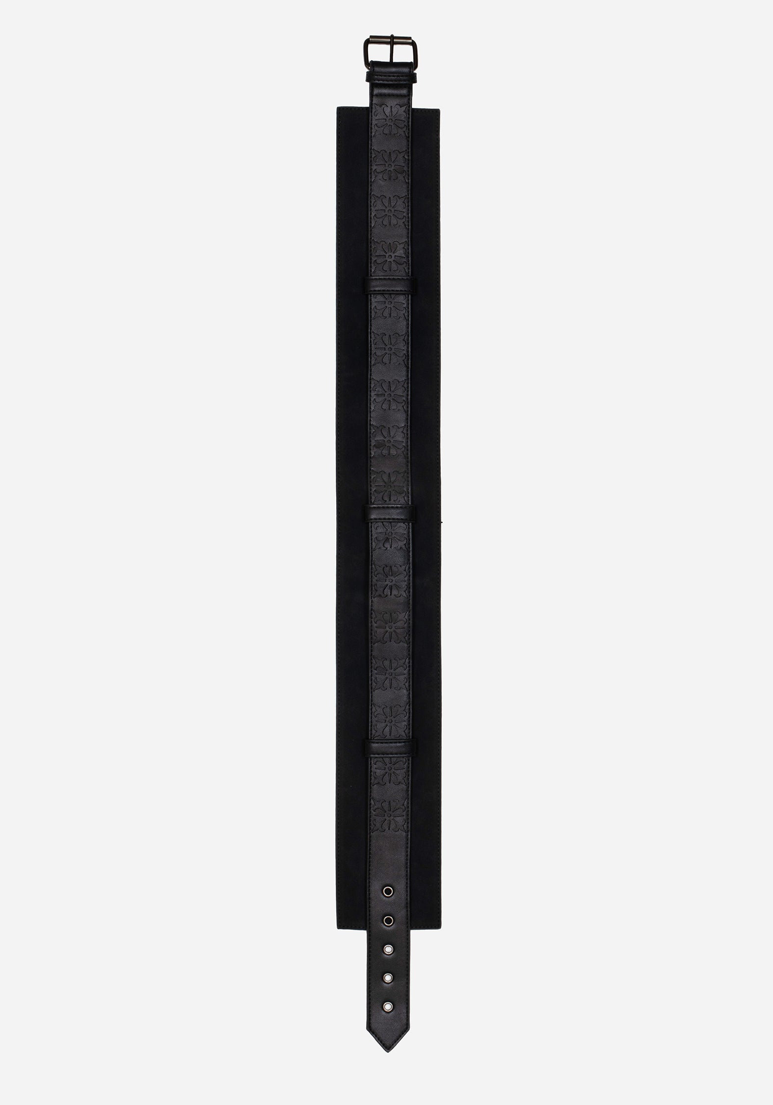 Eugenia Cross Cut Out Detail Faux Suede Waist Belt