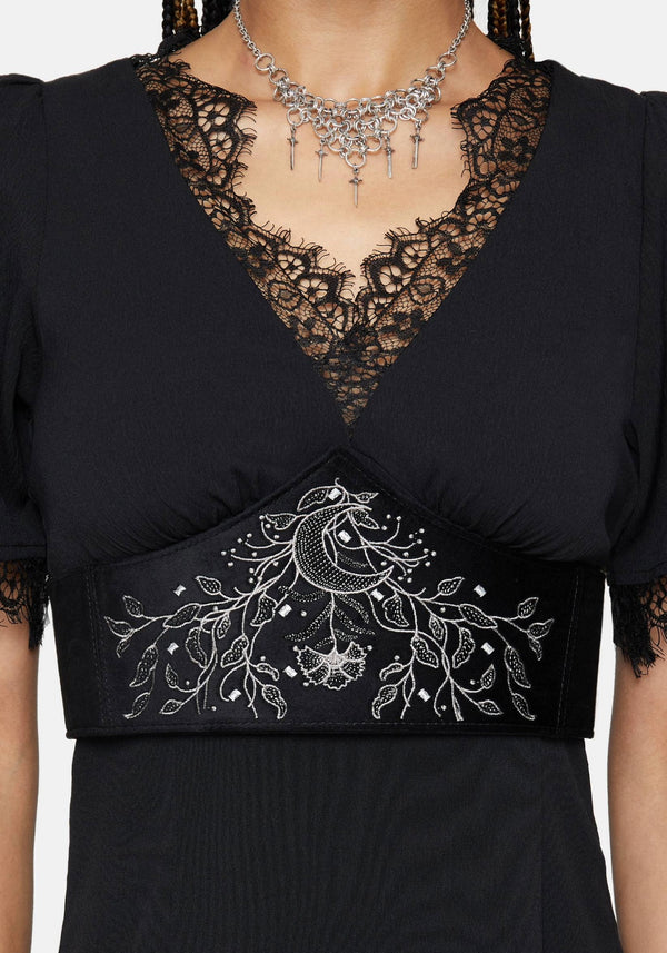 Morrigan Star Crossed Embroidered Waist Belt
