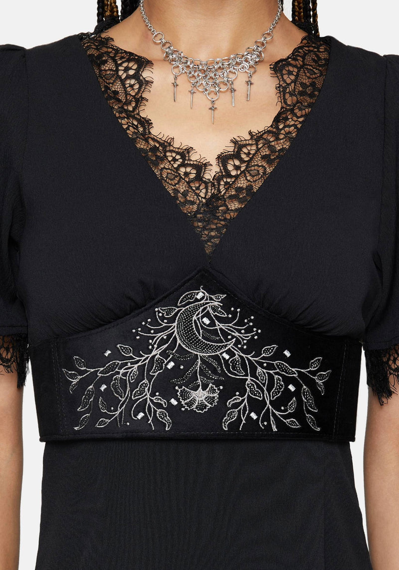 Morrigan Star Crossed Embroidered Waist Belt