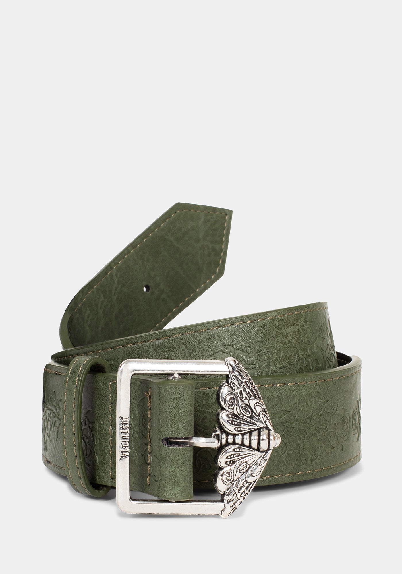 Rosamoth Debossed Buckle Belt - Green – Disturbia
