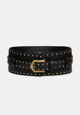 Brux Rivet Detail Buckled Waist Belt