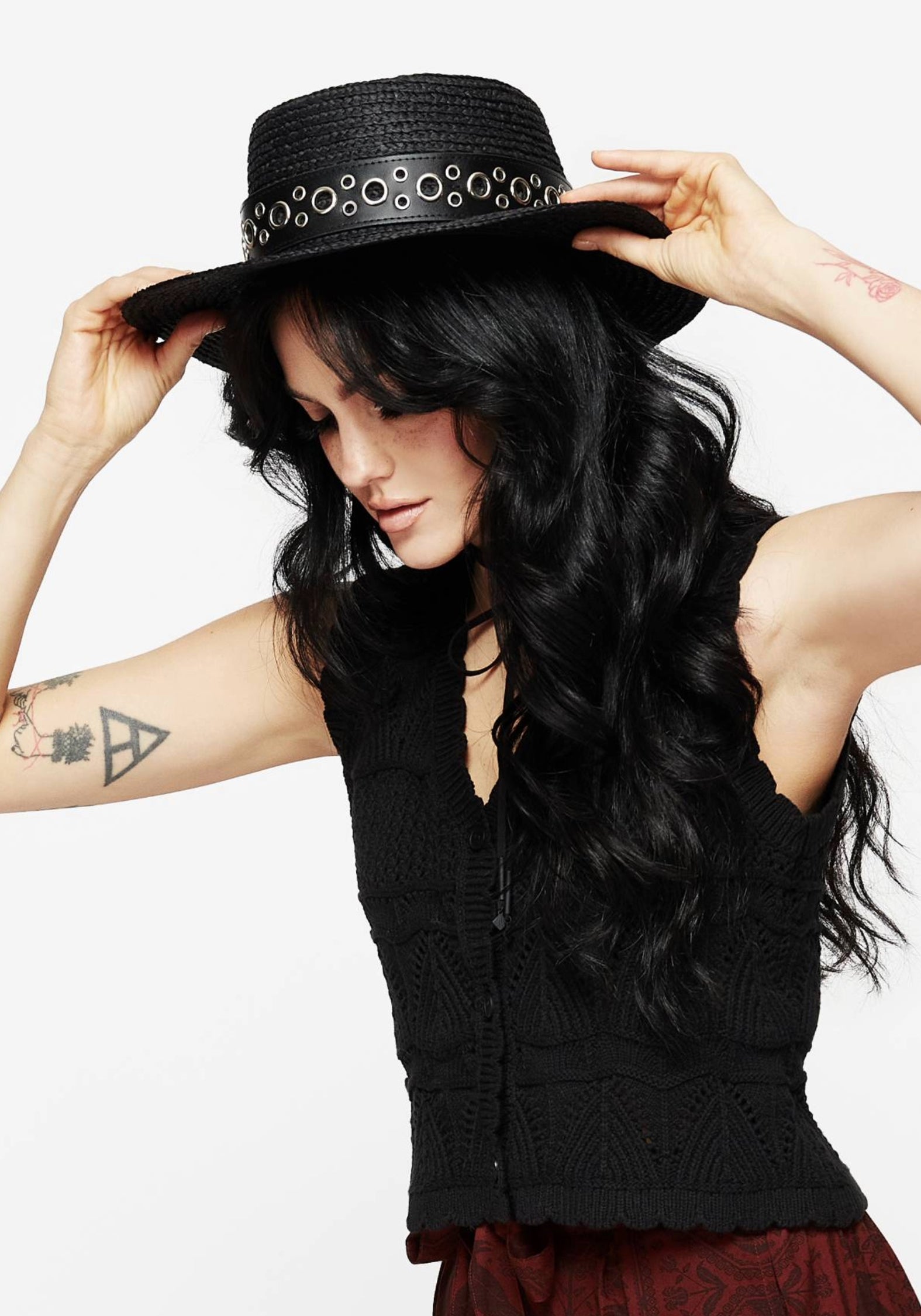 Banish Eyelet Belted Sun Hat