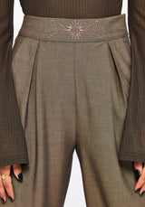 Mystic Embroidered Turn Up Wide Leg Trouser