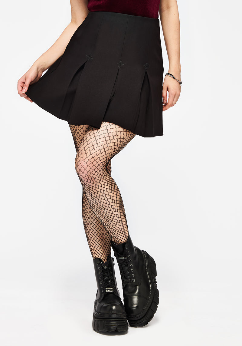 Soul Embroidered Pleated Mini Skirt