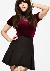Soul Embroidered Pleated Mini Skirt