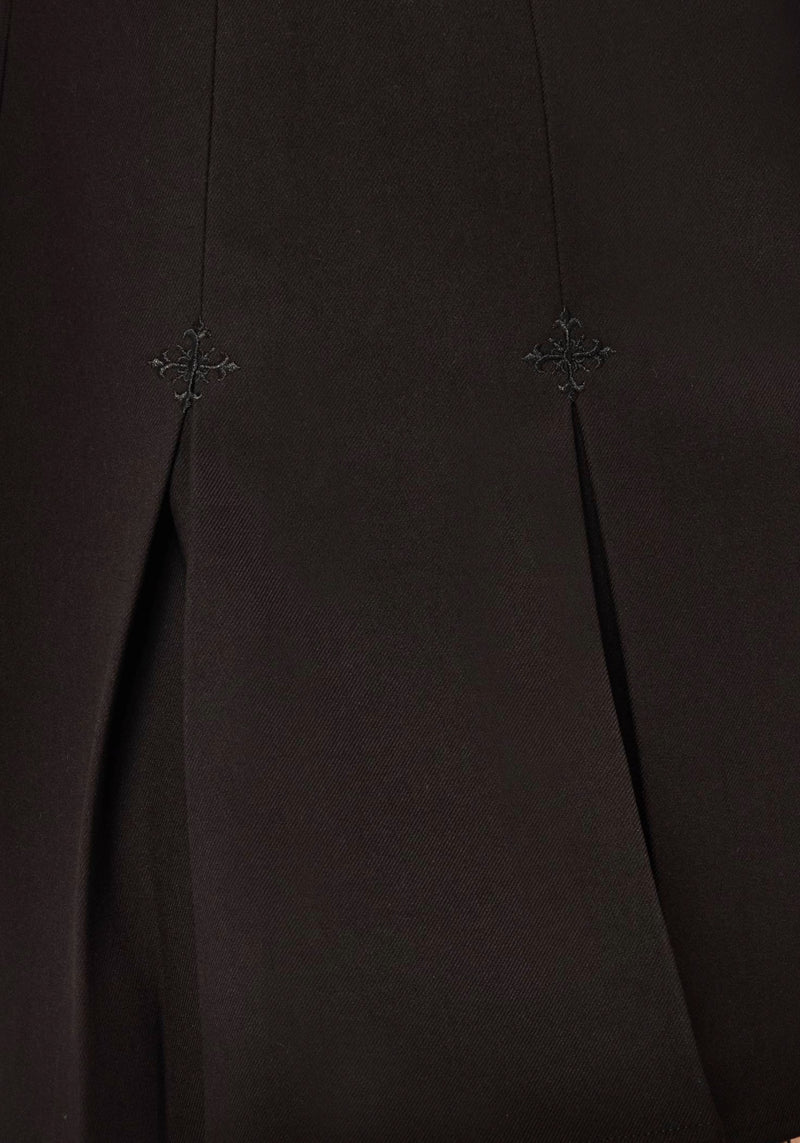 Soul Embroidered Pleated Mini Skirt