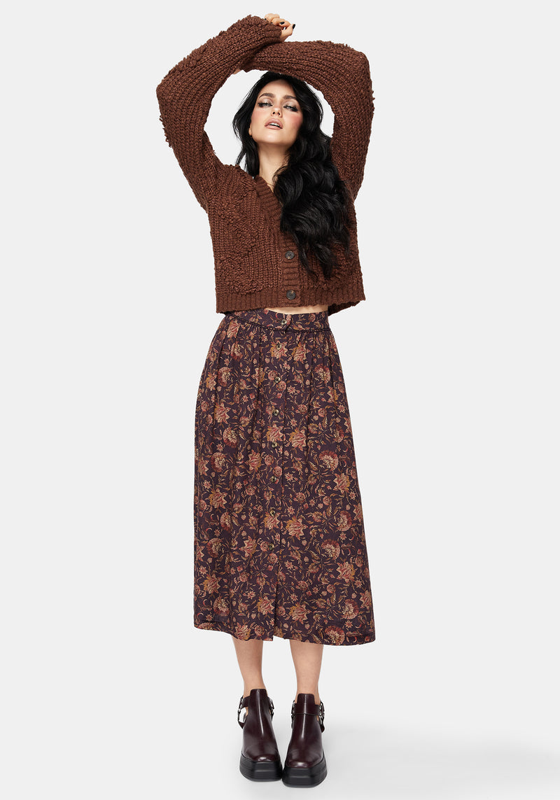 Skye Button Down Midi Skirt