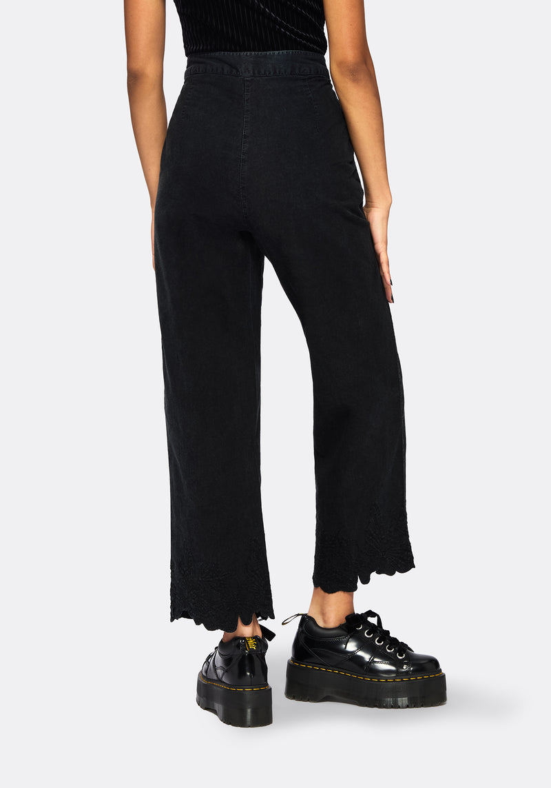 Ceres Cotton Moth Broderie Hem Trousers