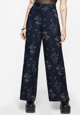 Cassandra Satin Stripe Thistle Print Trouser