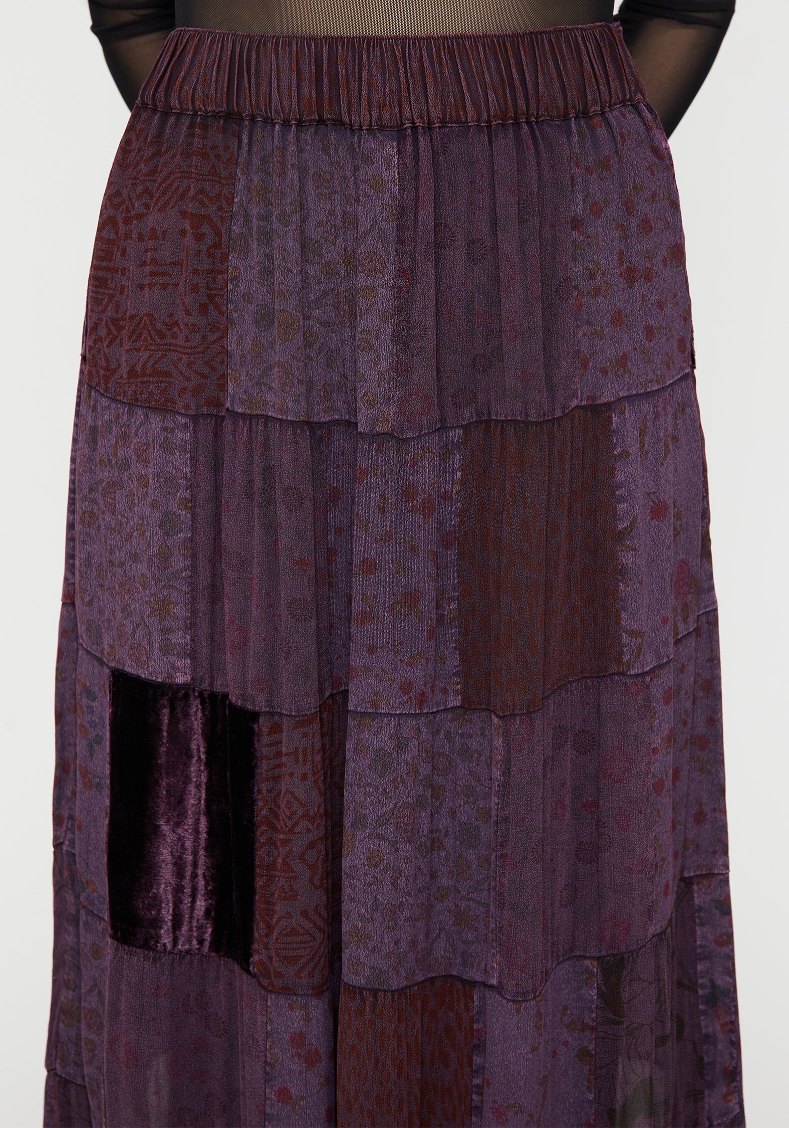 Mabel Floral Printed Patchwork Skirt – Disturbia