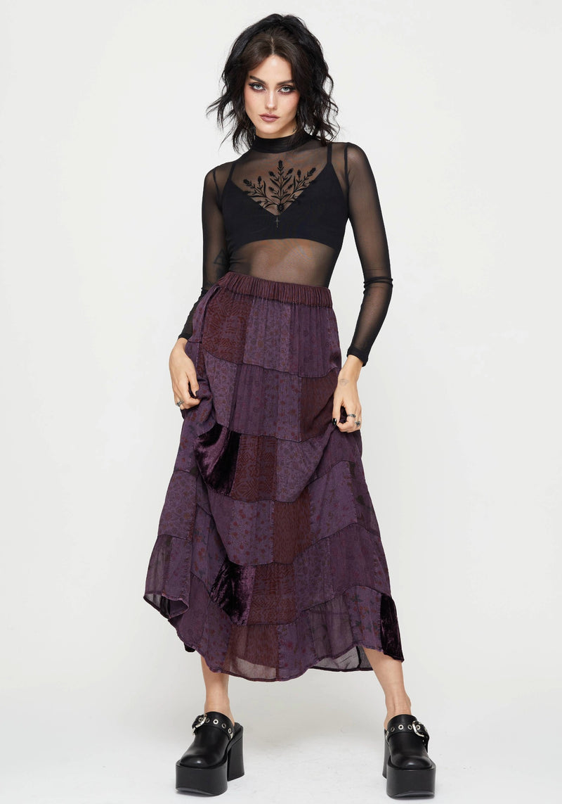 Mabel Floral Printed Patchwork Skirt