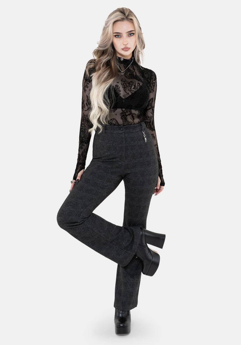 Moura Check Fit And Flare Trouser With Charm