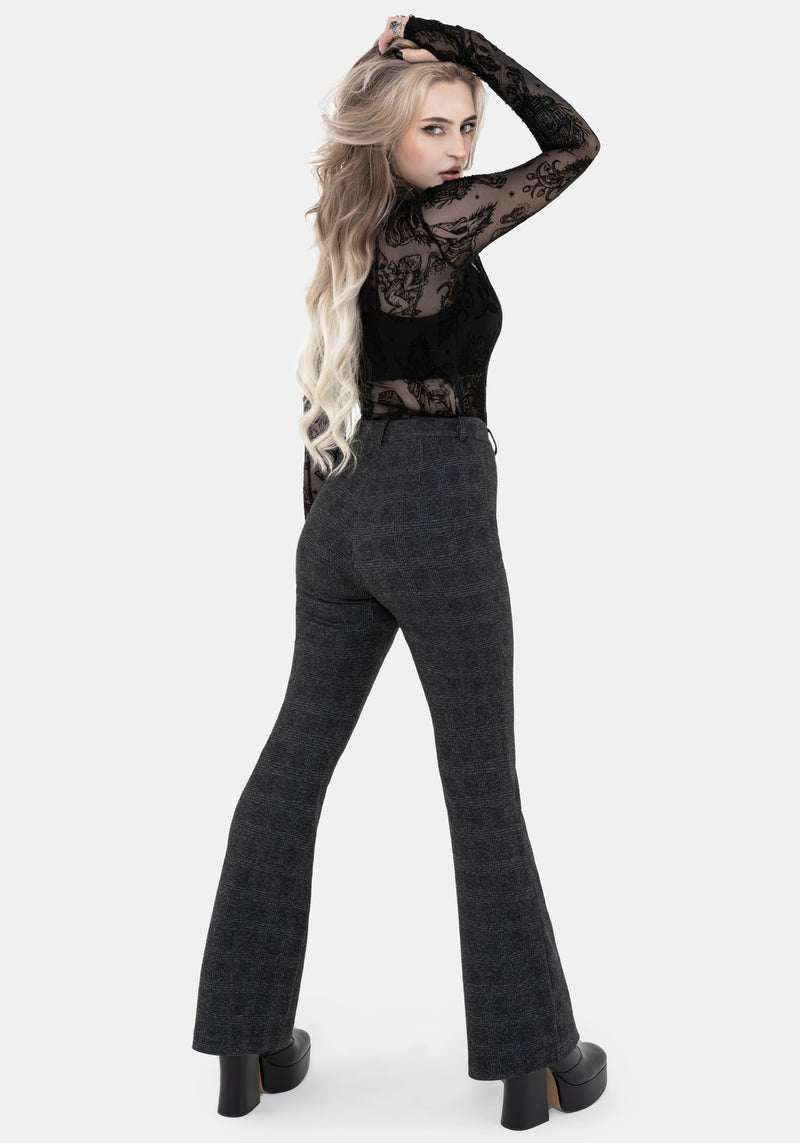 Moura Check Fit And Flare Trouser With Charm