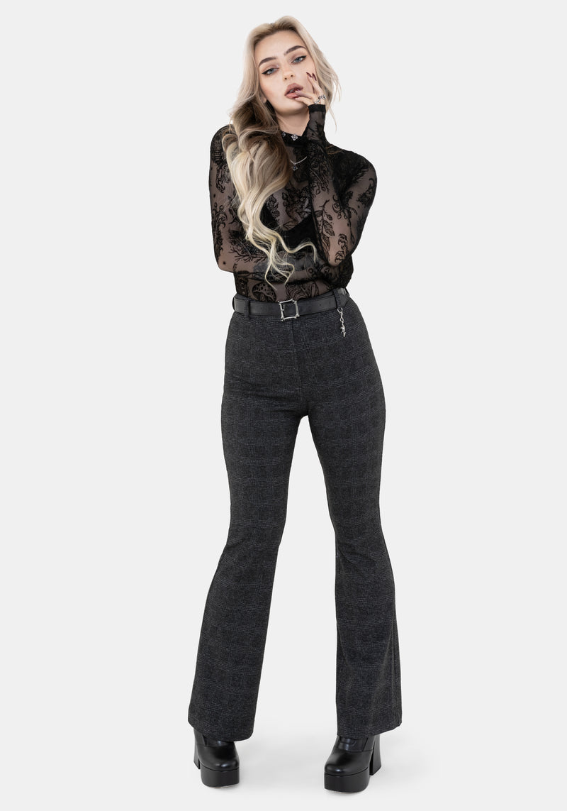 Moura Check Fit And Flare Trouser With Charm