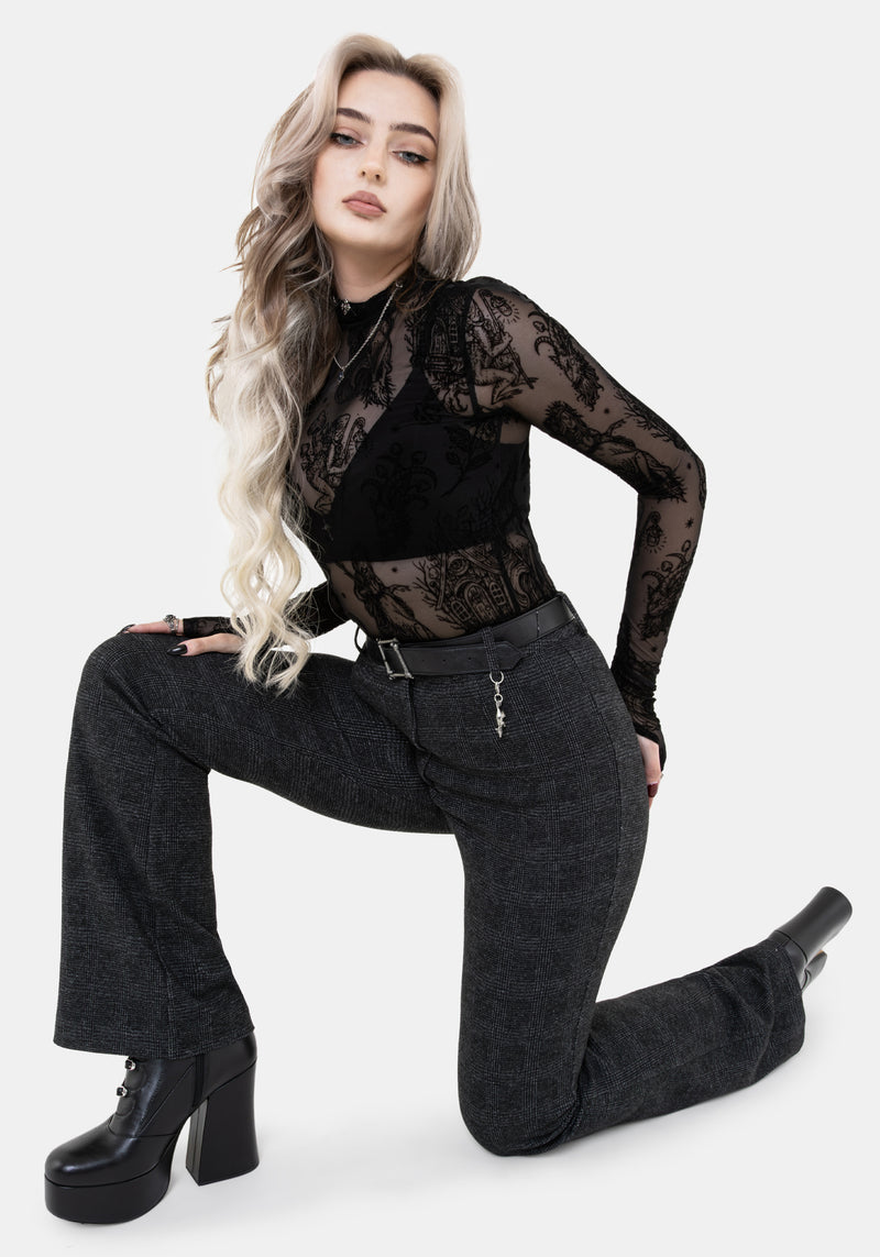 Moura Check Fit And Flare Trouser With Charm