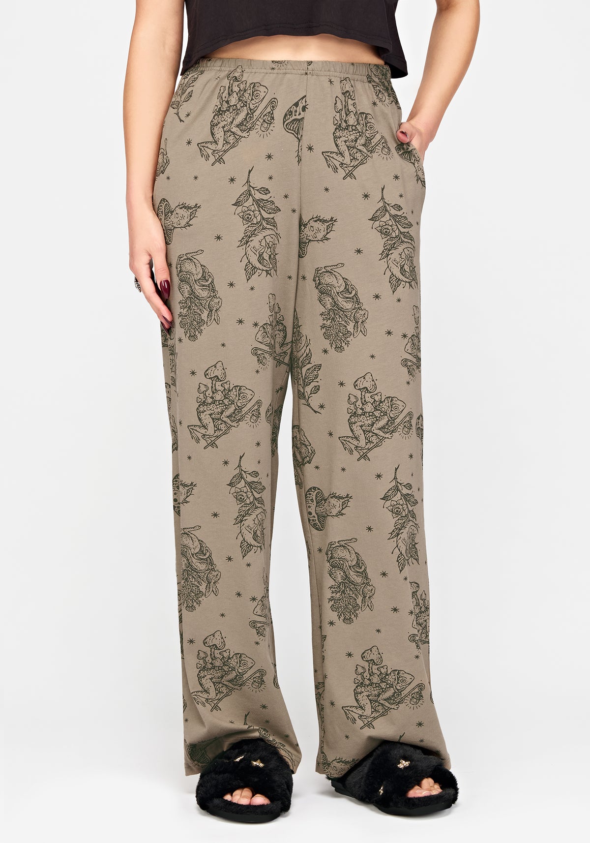 Hexborn Baba Yaga Printed Wide Leg Pyjama Bottoms