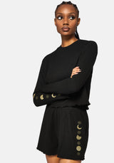 Griffinfly Embroidered Lettuce Hem Pyjama Short