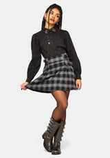 Lochan Check Buckled Mini Skirt