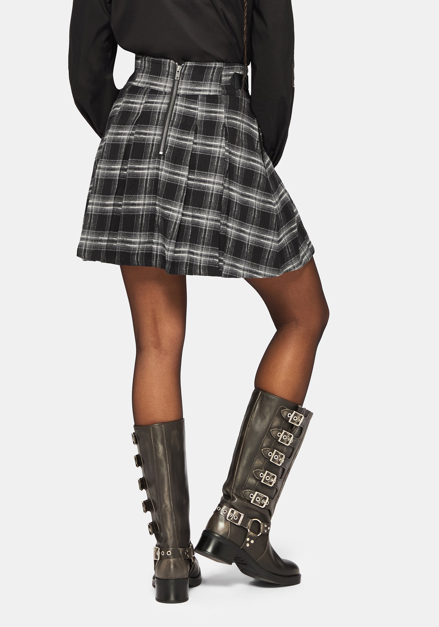 Lochan Check Buckled Mini Skirt – Disturbia