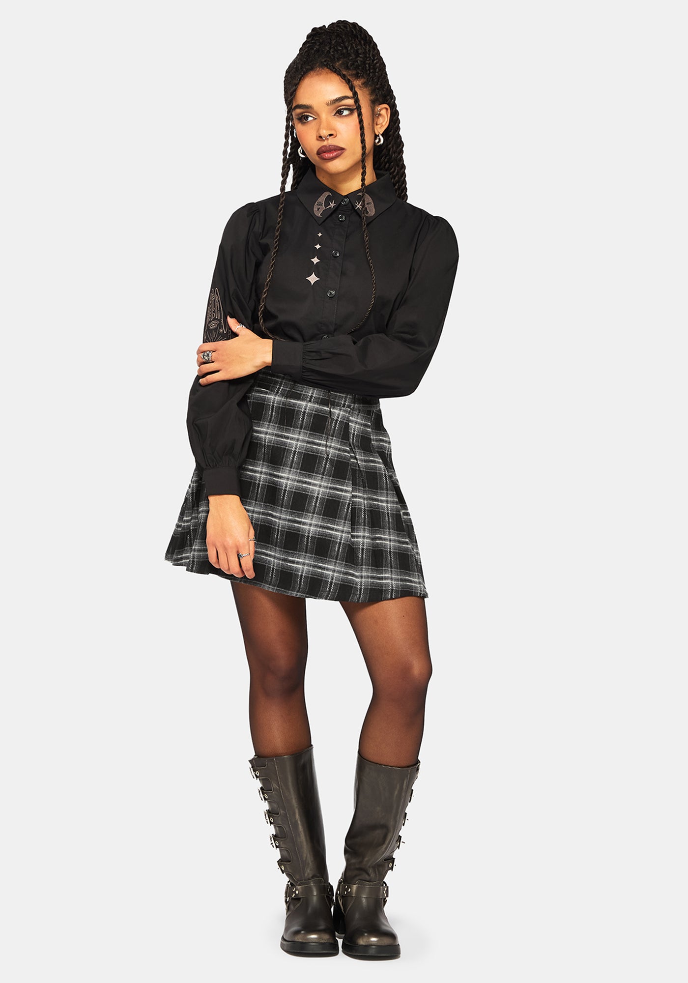 Lochan Check Buckled Mini Skirt – Disturbia