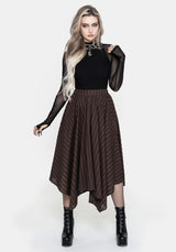 Blythe Handkerchief Hem Midaxi Skirt - Brown