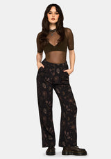 Angela Folk Print Wide Leg Trouser