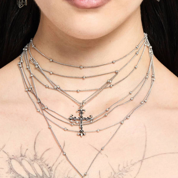 Chryx Layered Cross Necklace – Disturbia
