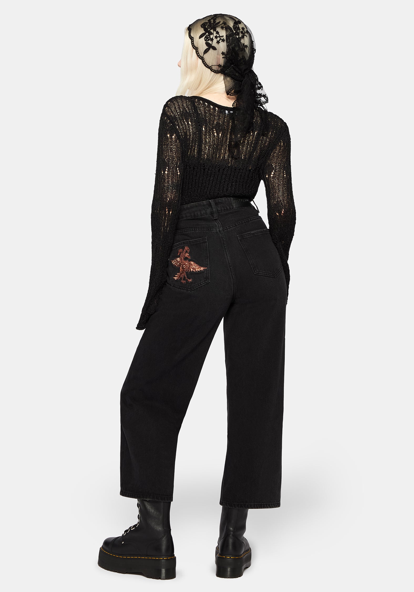 Poison Eden Embroidered Denim Culotte 24" / US 2