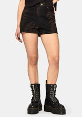 Ruin Fern Printed Denim Short