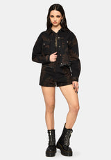 Ruin Fern Printed Denim Short