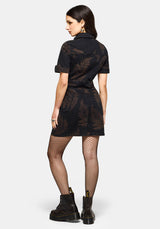 Ruin Fern Printed Mini Shirt Dress