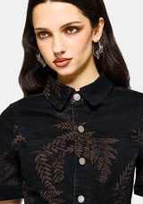 Ruin Fern Printed Mini Shirt Dress