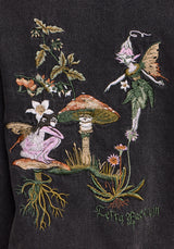 Faela Fairy Embroidered Distressed Denim Jacket US 2