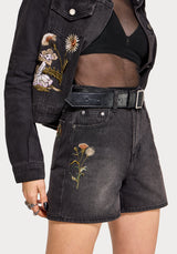 Faela Fairy Embroidered Denim Short 24" / US 2