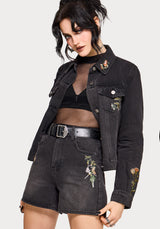 Faela Fairy Embroidered Denim Short 24" / US 2